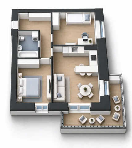 Пример планировки 55,64 м²